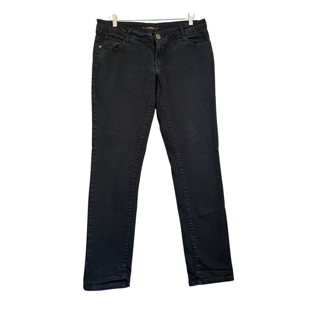 Southpole Jeans Juniors Size 13 Black Straight Mid Rise Stretch Denim 31" Inseam